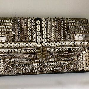 BCBG Elegant Beaded Clutch NWT